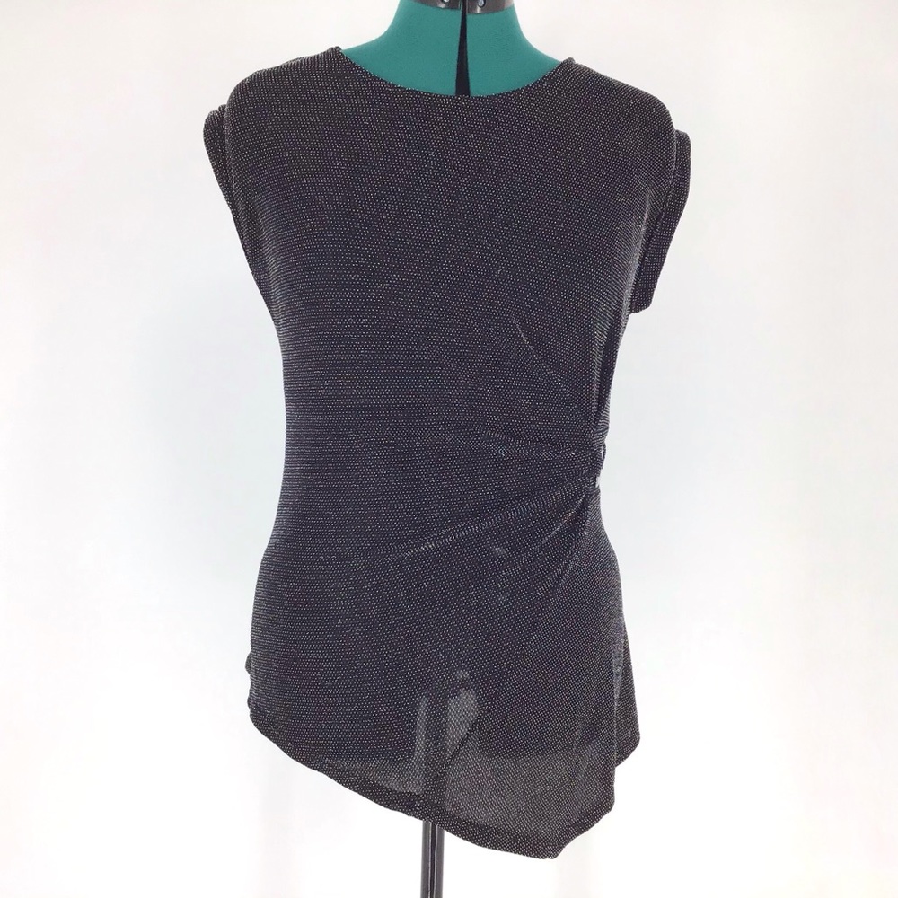 M.I.K.O. Black and Silver Sparkle Top , Medium